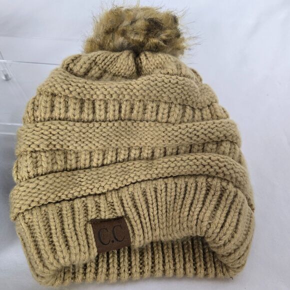 C.C Beanie Hats Women's OSFM Pink, Black and Tan 3 Pack Knit Acrylic - Picture 9 of 12